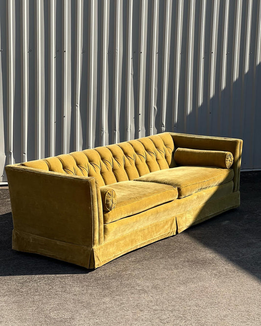 MCM Chartreuse Velvet Sofa