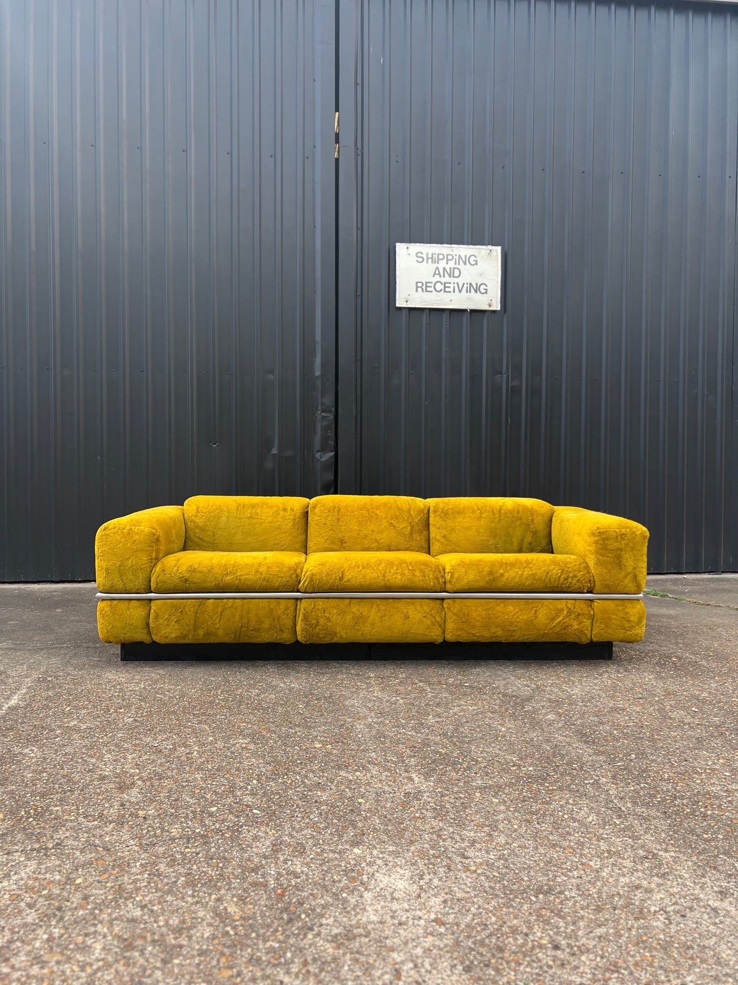 Adrian Pearsall Crushed Velvet Sofa