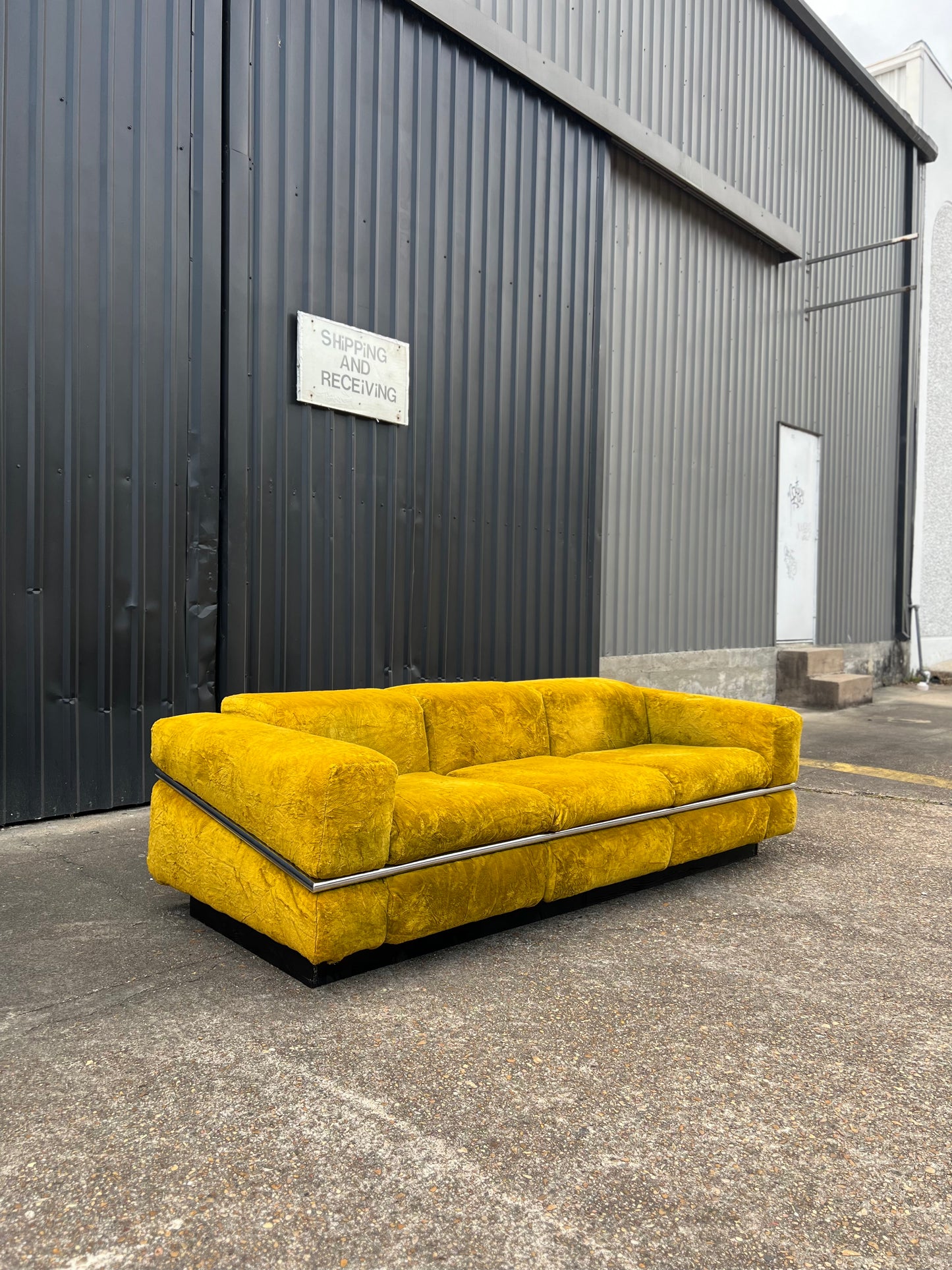 Adrian Pearsall Crushed Velvet Sofa